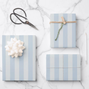 Light Blue Stripes Wrapping Paper Sheet