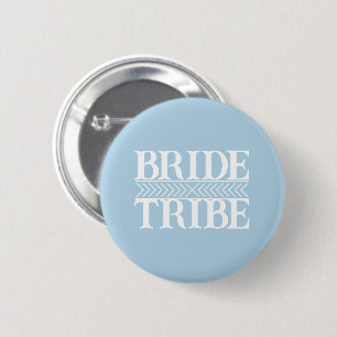 Light Blue Stylised Bride Tribe 6 Cm Round Badge