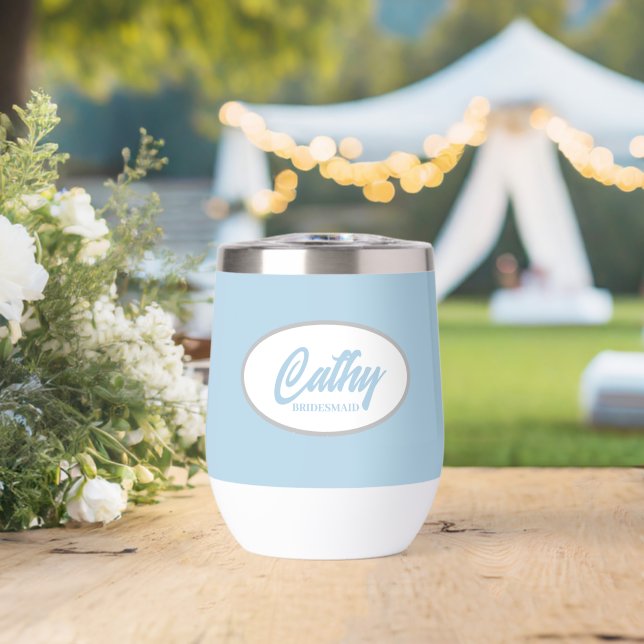 Light Blue Stylised Name Wedding Bridesmaid (Wedding (Rotated))