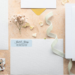 Light Blue Stylised Names Wedding Address