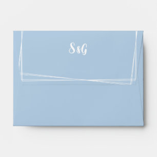 Light Blue Stylish Personalised Wedding Envelopes