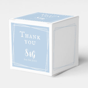 Light Blue Stylish Script Custom Elegant Wedding Favour Box