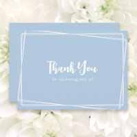 Light Blue Stylish Script Geometric Frame Wedding