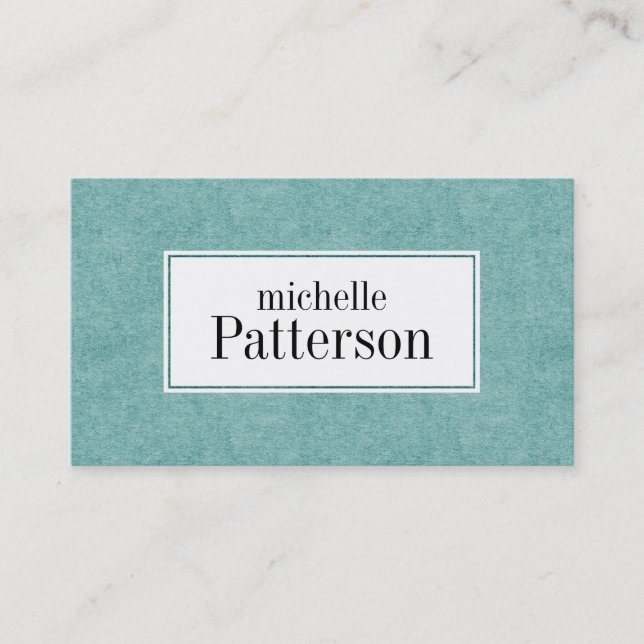 Light Blue Suede Look Modern Business Cards (Front)