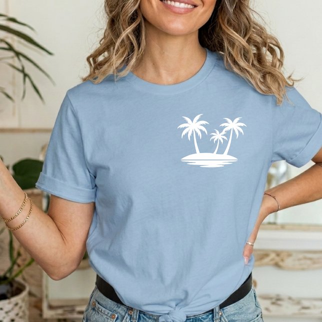 Light Blue Summer Tree Minimalist vacation T-Shirt (Creator Uploaded)