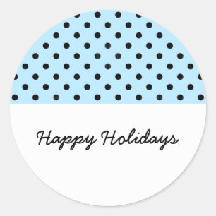 Light Blue Sweet Polka Dot Holiday Stickers