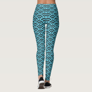 Light Blue Symmetrical Pattern Leggings