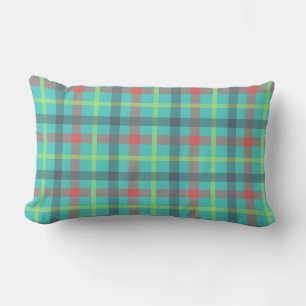 Light Blue Tartan Plaid Home Decor  Lumbar Cushion