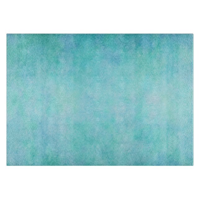 Light Blue Teal Aqua Watercolor Paper Colourful Cutting Board (Front)