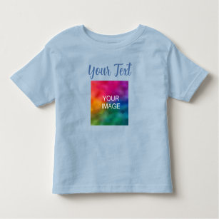 Light Blue Template Upload Image Photo Add Text Toddler T-Shirt