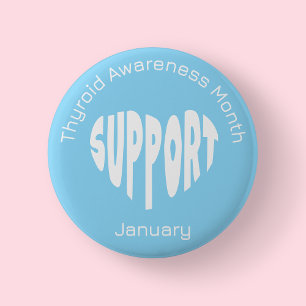 Light Blue Thyroid Awareness Month 6 Cm Round Badge