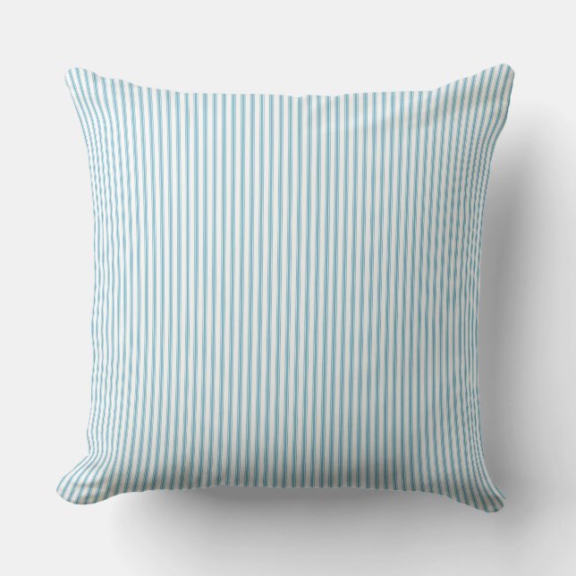 Light Blue Ticking Stripe  Cushion (Front)