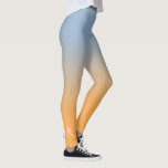 Light Blue to Orange Gradient Elegant Monogram Leggings<br><div class="desc">Stylish light blue to orange gradient features an elegant custom monogram in a white decorative font at the bottom of the right leg. Personalise it with your initial in the sidebar. Add a modern, colourful look to your wardrobe. To see the minimal ombré design on other items, click the "Rocklawn...</div>