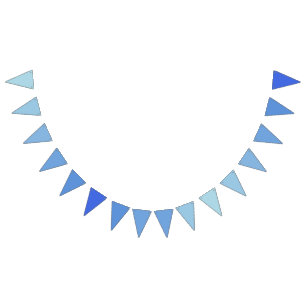 Light Blue to Royal Blue Gradient Tropical Ocean  Bunting