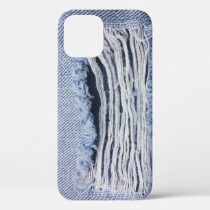 Light Blue Torn Jeans Texture iPhone 12 Case