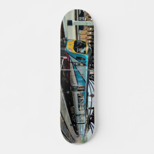 Light blue train skateboard