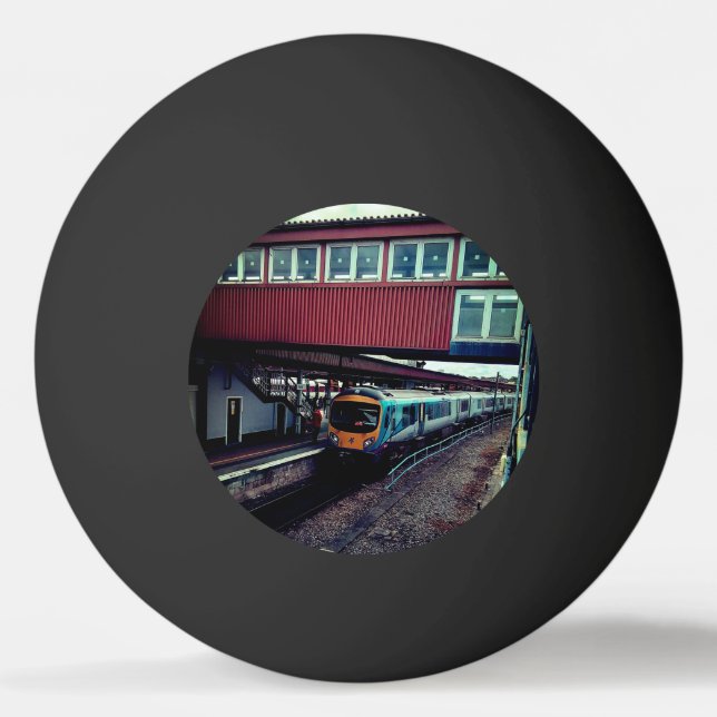 Light blue train, under bridge ping pong ball (Front)