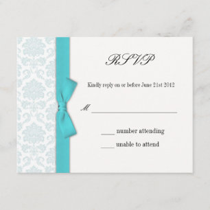 Light Blue Turquoise RSVP Response Card