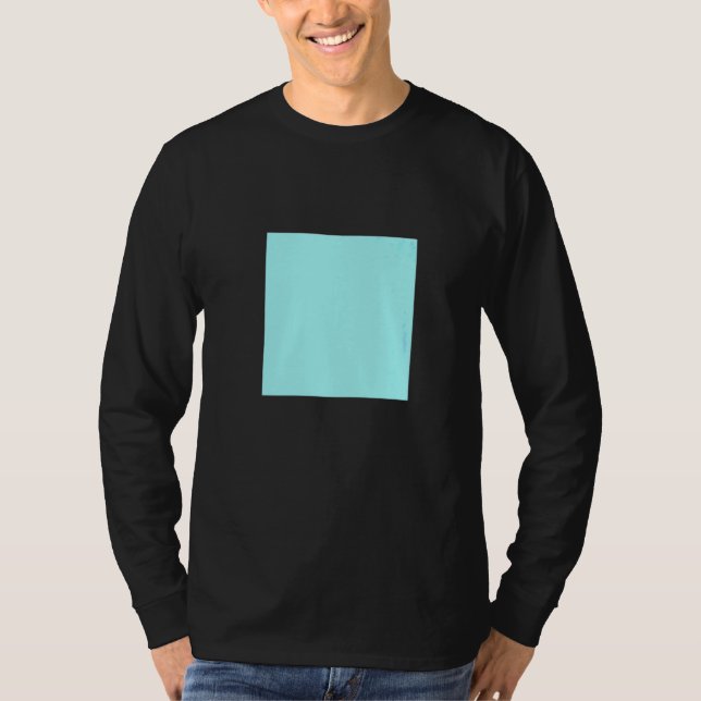 Light Blue Turquoise Solid Colour Simple Colour Pl T-Shirt (Front)