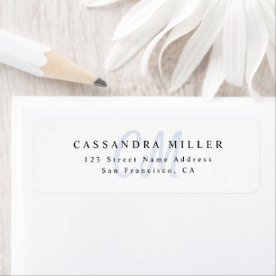 Light Blue Two Letter Monogram Name Return Address