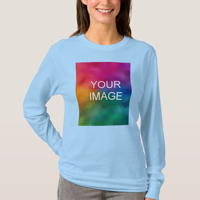 Light Blue Upload Your Photo to Womens Online Shop T-Shirt (Front)