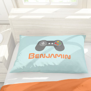 Light Blue Video Game Controller Pillowcase