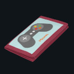 Light Blue Video Game Controller Trifold Wallet<br><div class="desc">Personalise this cool game controller design with a name or a custom message.</div>