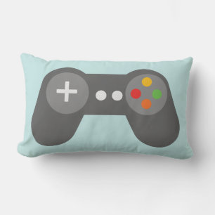 Light Blue Video Games Controller Lumbar Cushion