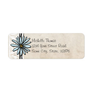 Light Blue Vintage Daisy Wedding Address