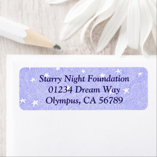 Light Blue Vintage Stars Custom Return Address