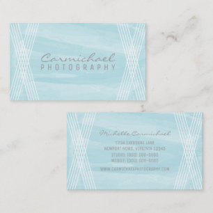 Light Blue Watercolor Deco Business Card