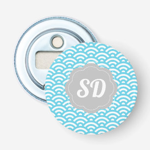 Light Blue Wave Custom Monogram Bottle Opener