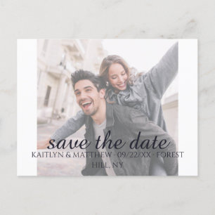 Light blue wedding announcement postcard