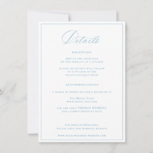 Light Blue Wedding Details Enclosure Card