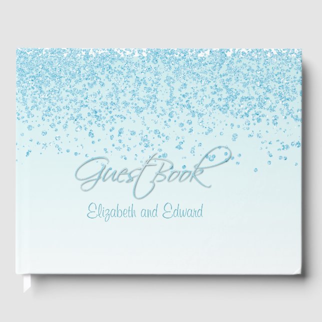 Light Blue Wedding Guest Book (Front)