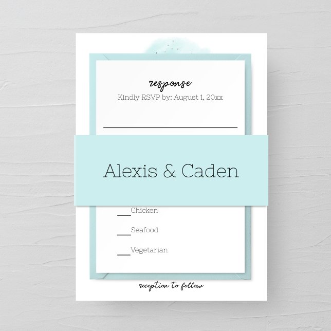 Light Blue Wedding Invitation Belly Band (Creator Uploaded)