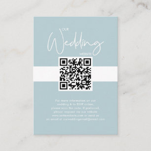Light Blue Wedding Website QR Code Photo RSVP Enclosure Card