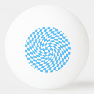 Light Blue & White Checkered Checkerboard Pattern  Ping Pong Ball