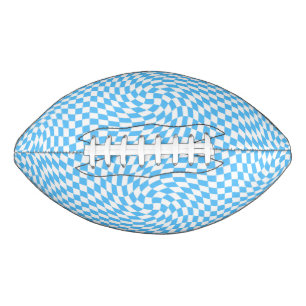 Light Blue & White Chequered Chequerboard Pattern Football