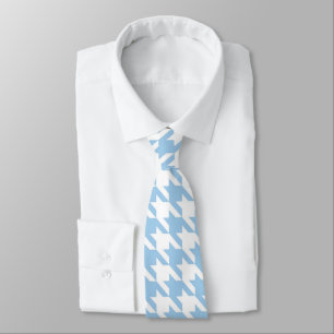 Light Blue & White Houndstooth Necktie