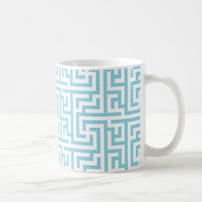 Light Blue & White Labyrinth Coffee Mug (Right)