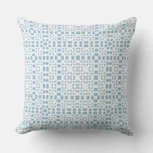 Light Blue & White Modern Coastal Throw Pillow
