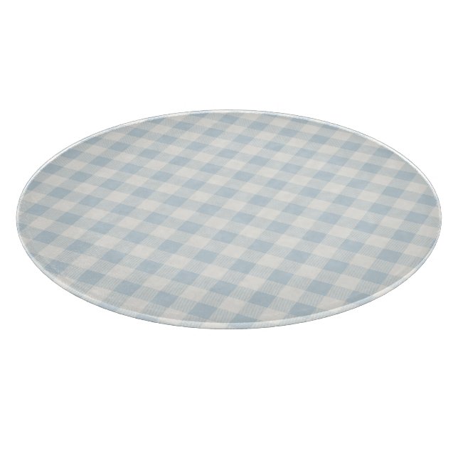 Light Blue White Plaid Stripes   Cutting Board (Corner)