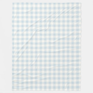 Light Blue White Plaid Stripes   Fleece Blanket