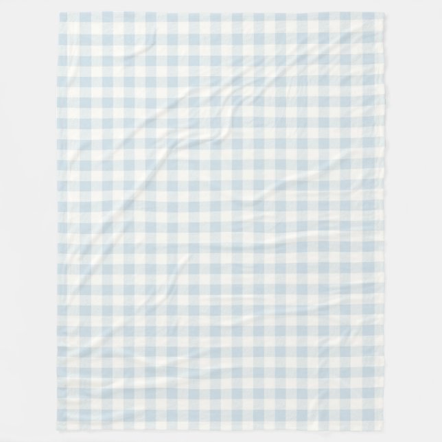 Light Blue White Plaid Stripes   Fleece Blanket (Front)