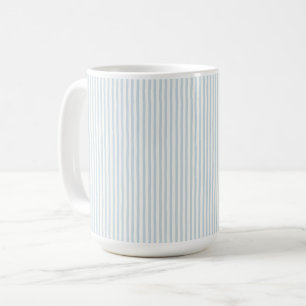 Light Blue White Stripes Coffee Mug