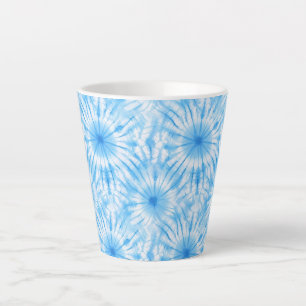 Light Blue White Tie Dye Latte Mug