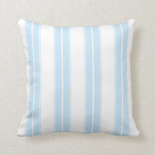 Light Blue Wide Stripes throw Pillow