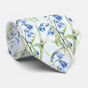 Light Blue Wildflowers Neck Tie