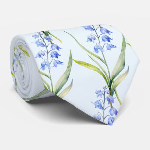 Light Blue Wildflowers Neck Tie